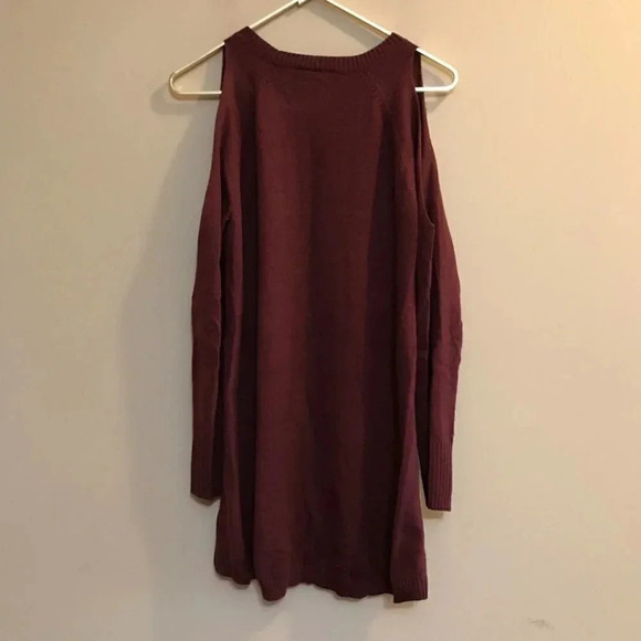Three Pink Hearts Women's Garnet Cold Shoulder Sweater Zippers Tunic Junior’s L - Picture 3 of 10
